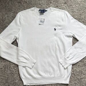 Ralph Lauren Classic White Crewneck Sweater